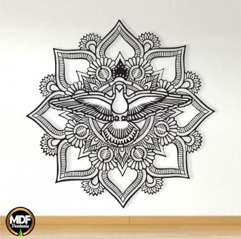 MANDALA ESPÍRITO SANTO FLORES VAZADA EM MDF