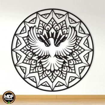 MANDALA ESPÍRITO SANTO ASAS VAZADA EM MDF