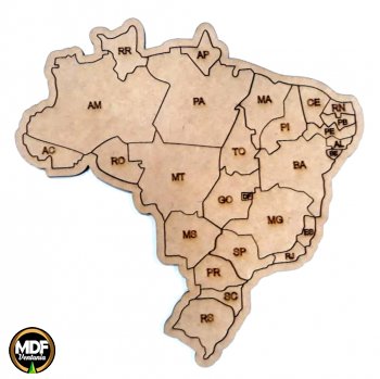 Quebra-cabeça Educativo Pedagógico Mapa Brasil