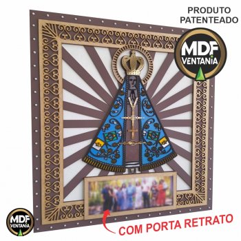 Quadro Nossa Senhora Colorida 2D com PORTA RETRATO