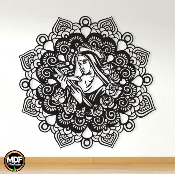 MANDALA SANTA RITA DE CÁSSIA / SANTA TEREZINHA VAZADA EM MDF