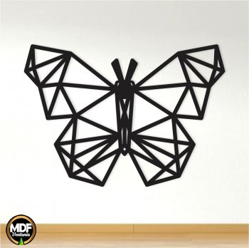 QUADRO BORBOLETA GEOMÉTRICA VAZADO EM MDF