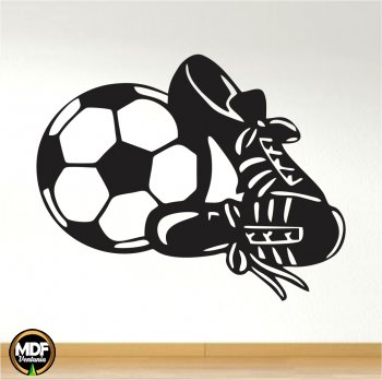 QUADRO BOLA E CHUTEIRAS VAZADO EM MDF