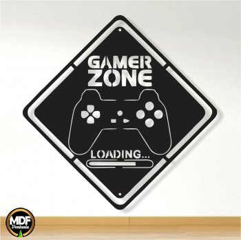 QUADRO GAMER ZONE VAZADO EM MDF